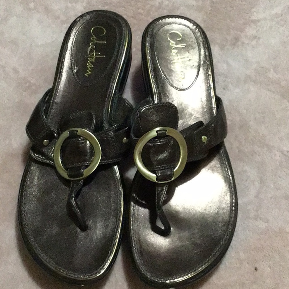 DESIGNER Cole Haan Bronze and Gold platforms.